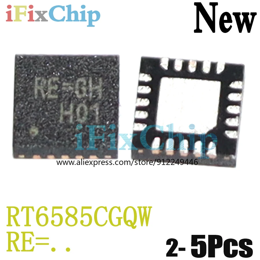 (2-5piece)100% New RT6585CGQW RT6585C For Code :  ( RE=6H RE=.. ) QFN-20 Chipset