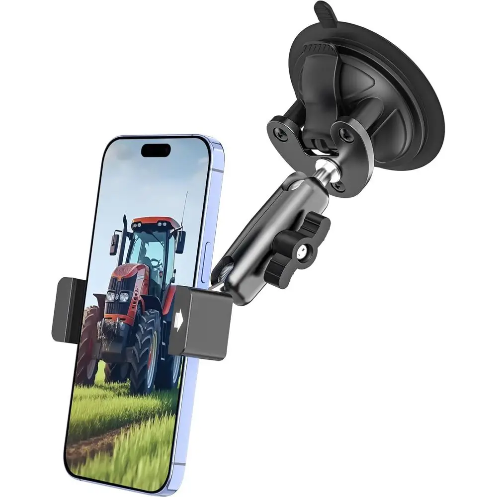 

Mount, Metal Arm & Clip, Super Suction Cup Cell Pe Holder, Tractor Cab, Windshield Pe Stand, Heavy Duty Equipment, Excavator, iP