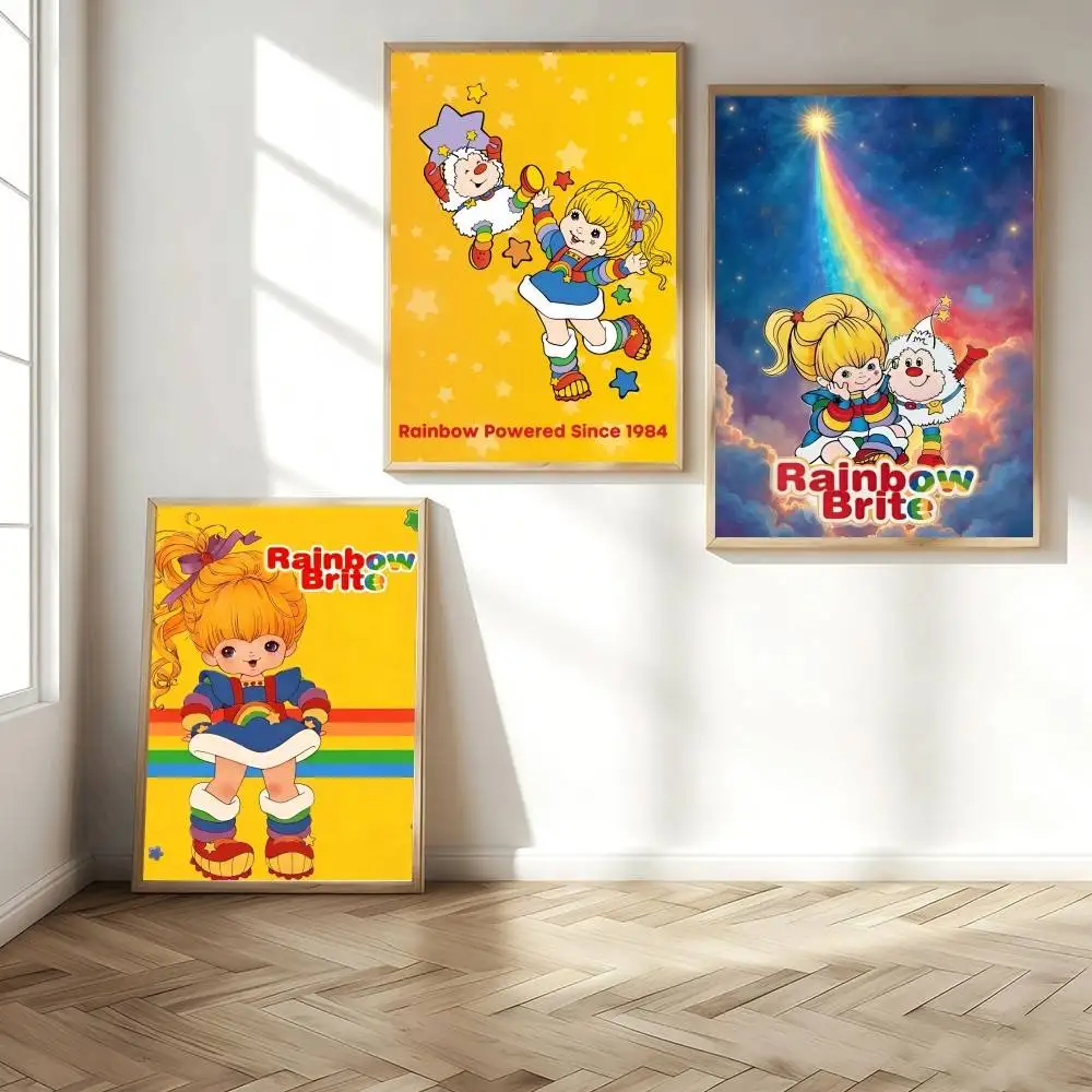 Cute R-Rainbow Cartoon B-Brite p Poster Decoration Bedroom Home Wall Sticker Prints Painting Living Room Office Best seller