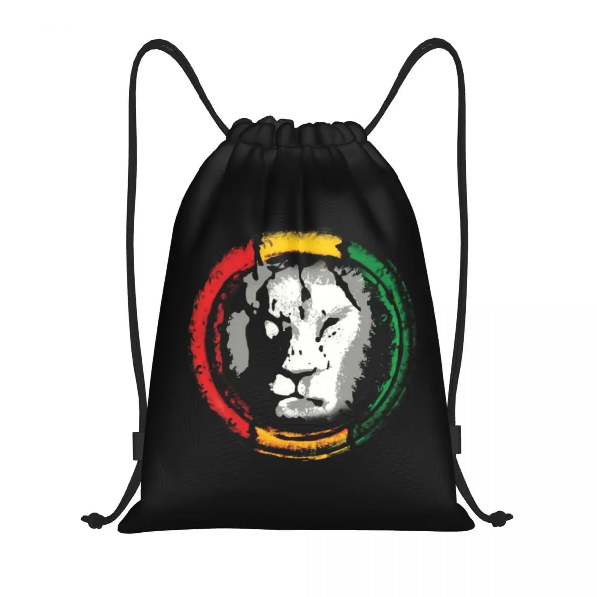 Rasta Reggae Lion Drawstring Bags Men Women Portable Sports Gym Sackpack Jamaican Pride Training Storage Backpacks