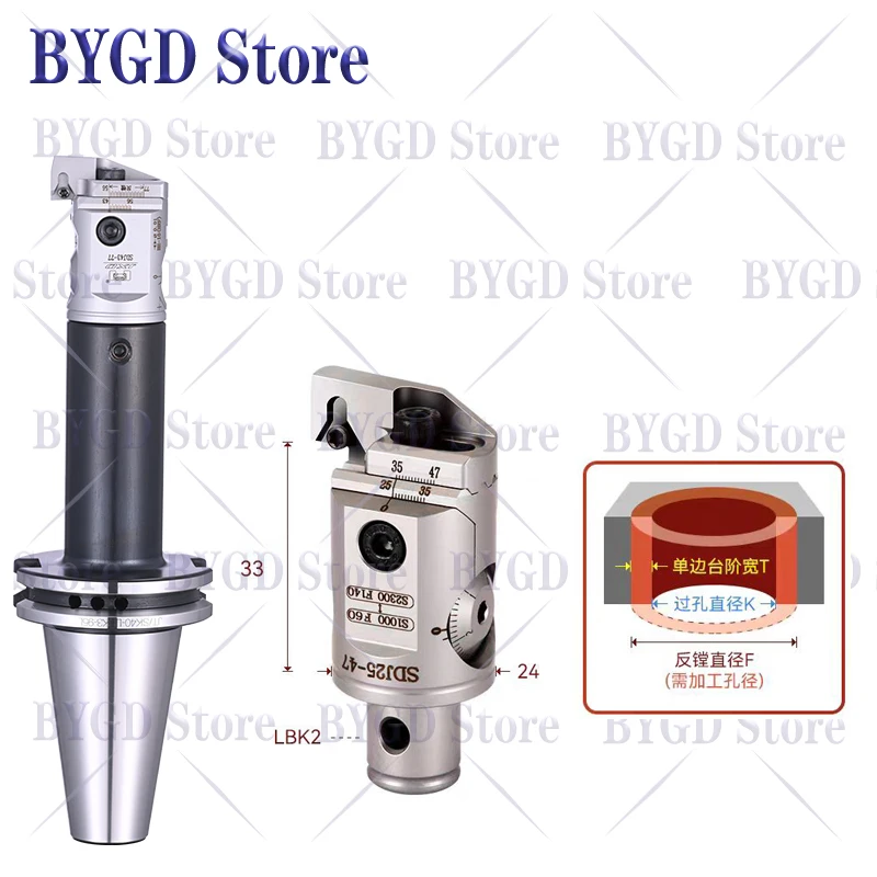 SDJ SDJ20 SDJ25 SDJ32 SDJ40 SJD52 SJD68 SDJ114 Werkzeugkopf, SDJ BT40 SK40 HSK LBK Werkzeughalter, EWN RBH TCT Schneidkopf – Detail 2