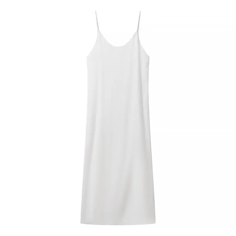 JNLEAOG 秋の新女性のファッションサテン二重層ストラップドレスエレガントなスタイルナチュラルウエストポリエステル繊維ストレートスカート