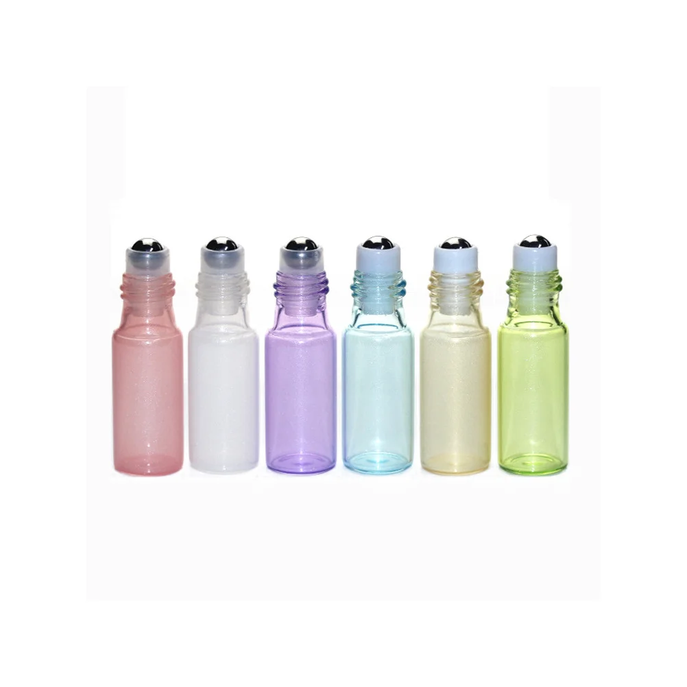 

6Pcs Roll-on Bottle Glass Essential Oil Bottle Portable Leakproof Subpackaging 3ml Empty Perfume Refillable Bottles for Travel