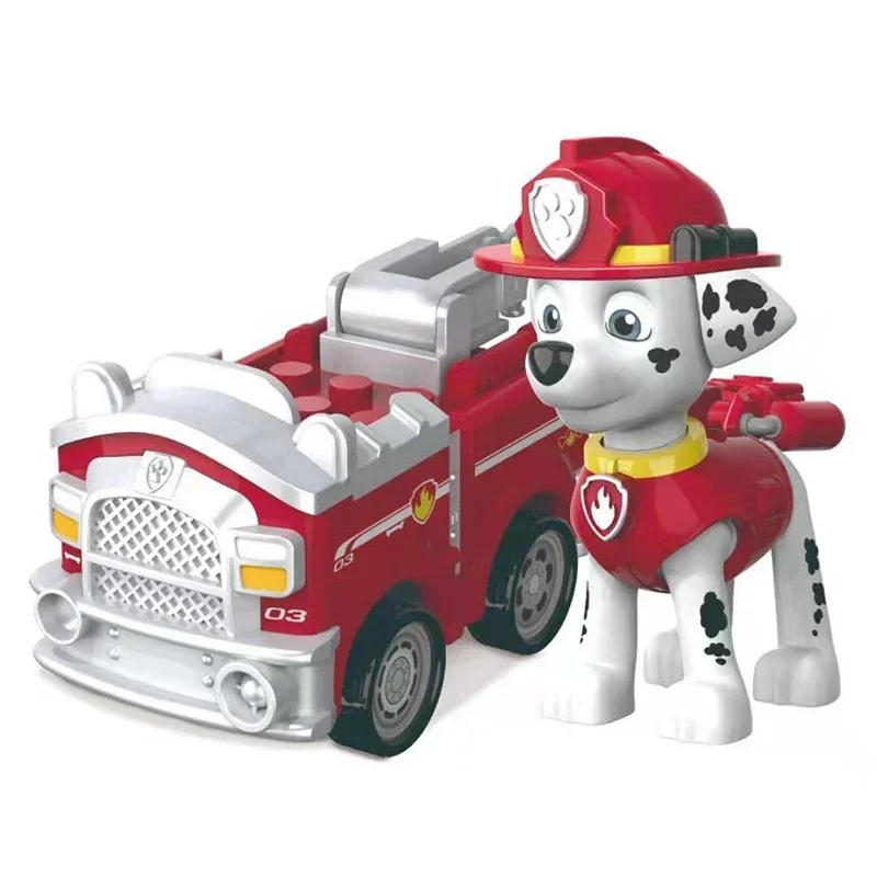 Genuine Paw Patrol Vehicle Chase Skye Marshall Pull Back Cars Playset Building Blocks Action Figure giocattoli per bambini regali di compleanno