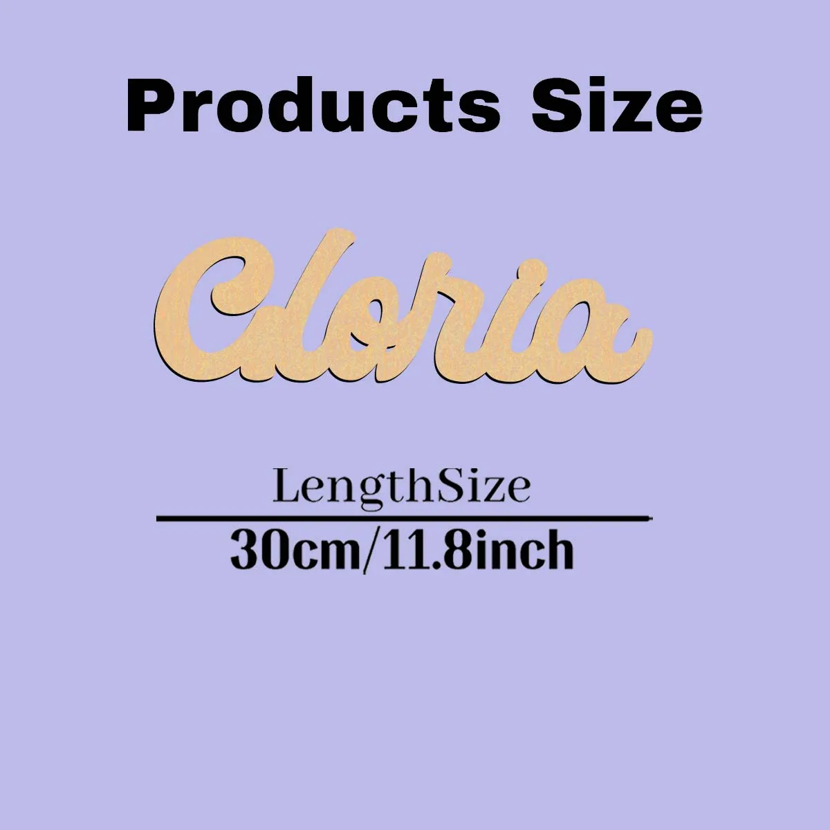 1pc Romantic Gloria example Customizable Name Wooden Decor Wood Material Laser-Cut Sign Vertical Orientation Door Hanging Decor