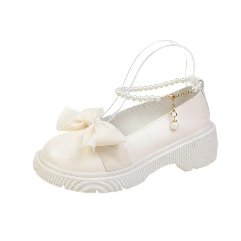 Summer Soft Sole Casual Sandals Bow Chain Small Leather Fashion Comfor Pumps Zapatos New Flat Sole Single Shoes Mary Janes