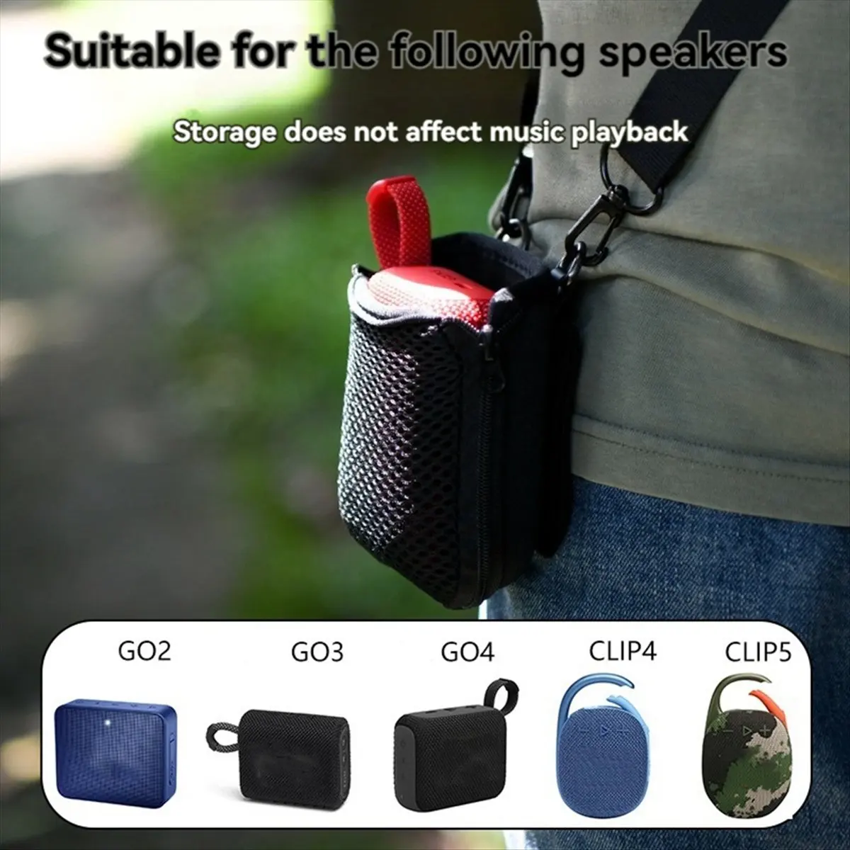 (DT37) Bolsa de Almacenamiento Portátil para Altavoces JBL GO2/GO3/GO4, JBL Clip4/Clip5, para Viajes y Actividades al Aire Libre