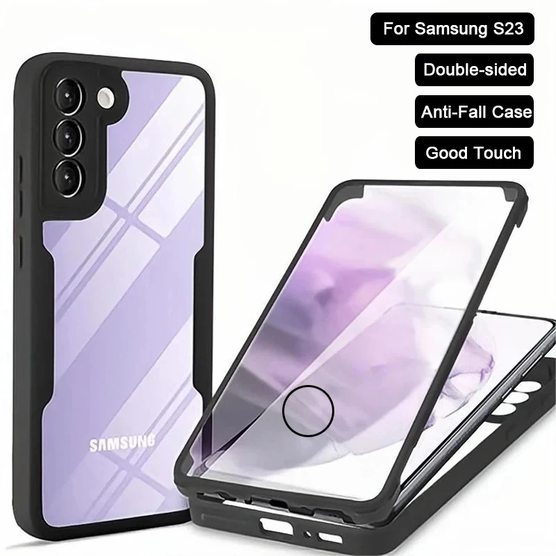 360 Full Body Silicon Case For Samsung Galaxy S24 S23 S22 S21 Ultra Plus A53 5G A73 A33 A23 A13 Shockproof PC Screen Film Cover 