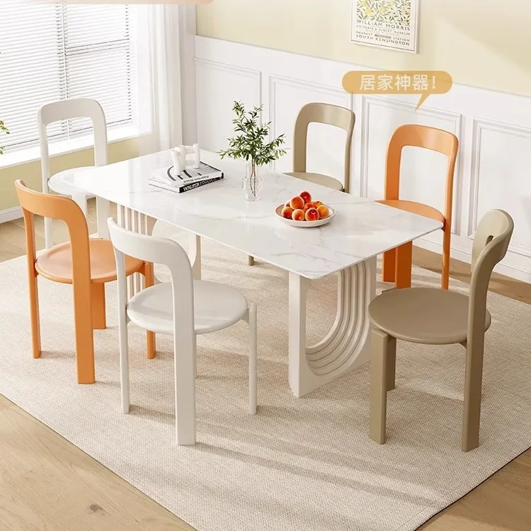Nordic Thickened Plastic Creative Household Back Chair Simple Stackable Restaurant Dining  Leisure Dining Table Chair