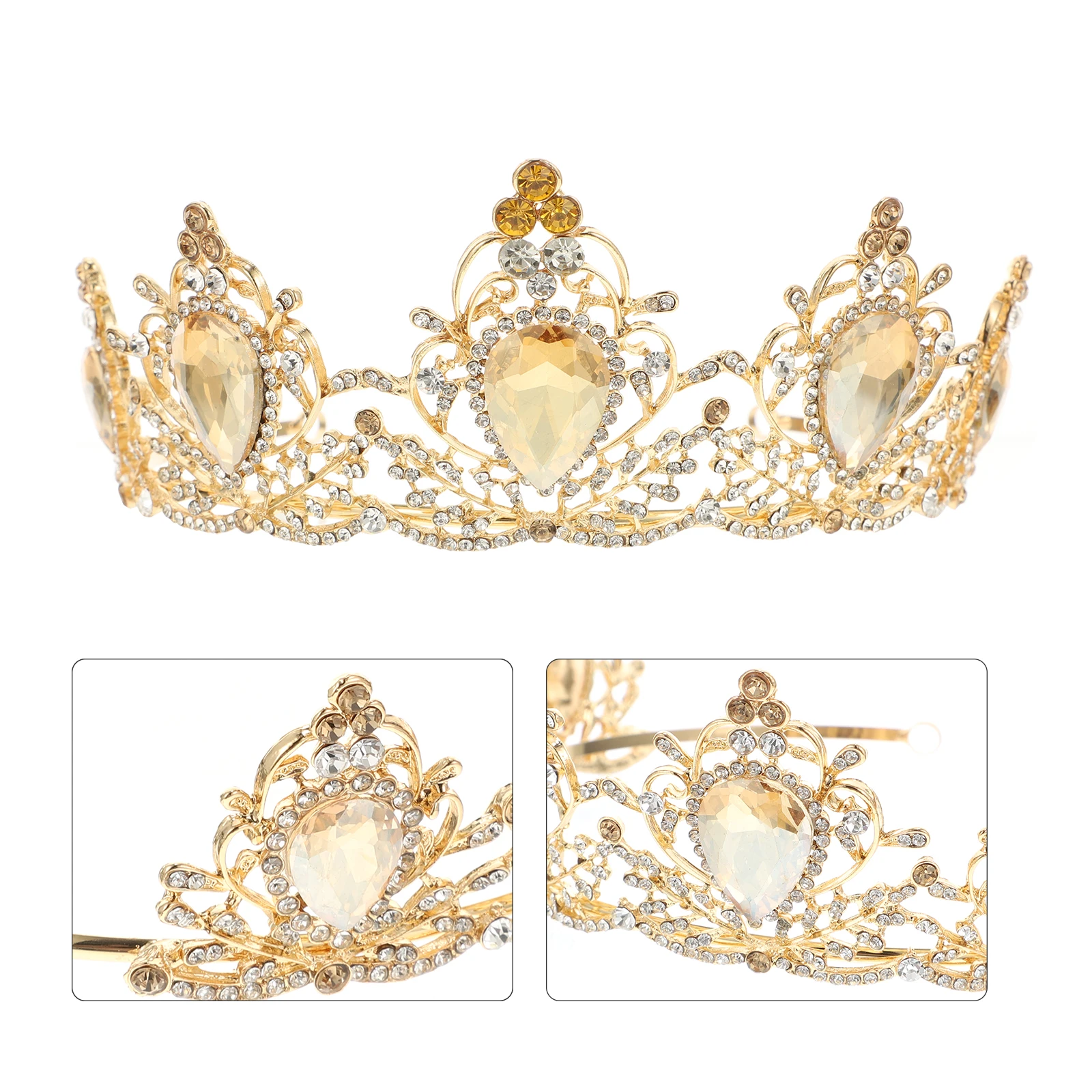 

Vintage Crown Wedding Headpieces for Bride Retro Decor Tiaras Bridal Hair Accessories The Girl Headdress
