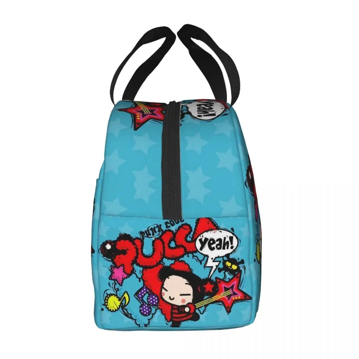 Cartoon Anime Pucca Insulated Lunch Bag for Women Resuable Thermal Cooler Food Lunch Box School Work Picnic Tote Bags