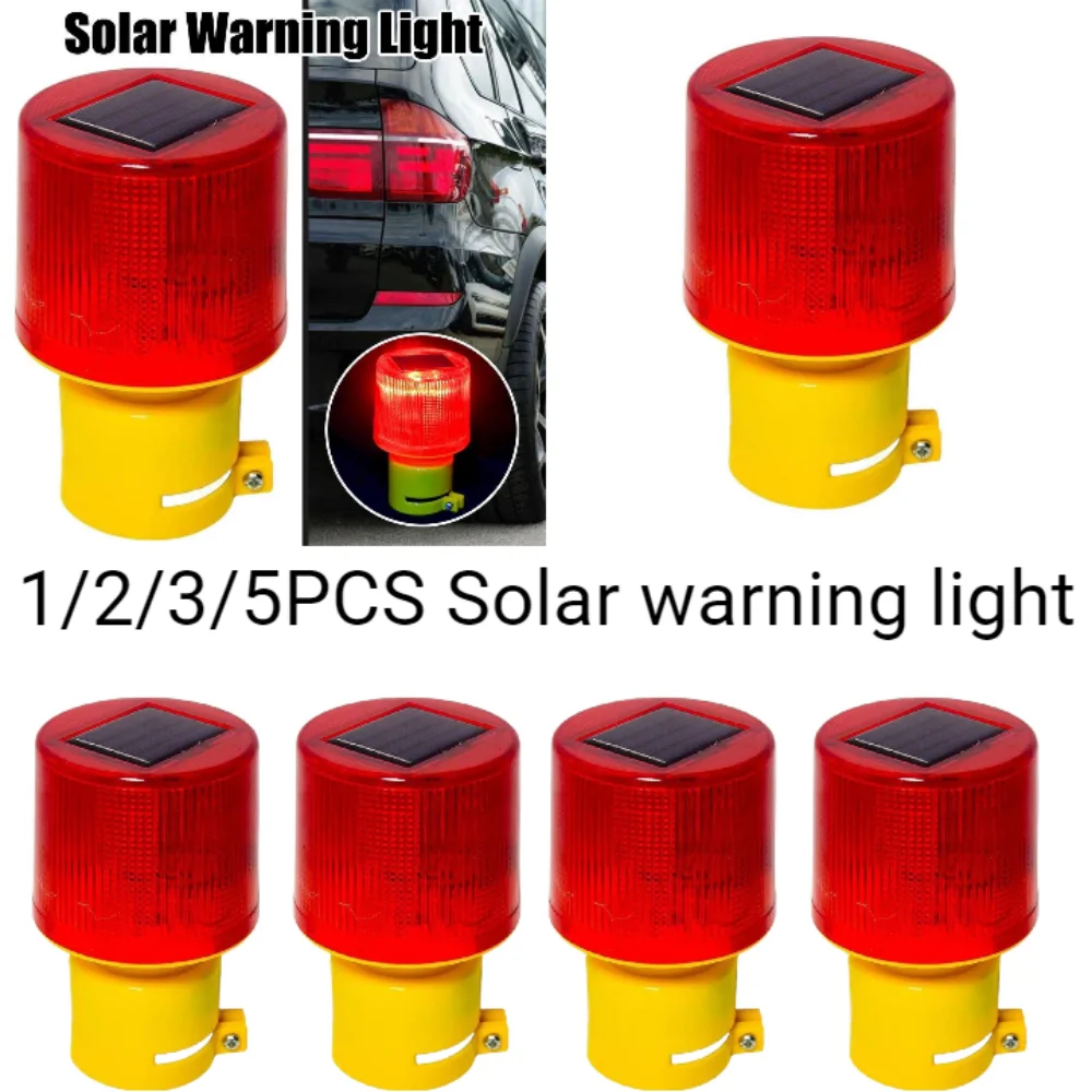 1/2/3/5PCS Strobe Signal Warning Solar Light Flashing lights for fence construction Ceiling Security Alarm Flashing Lamp Tool