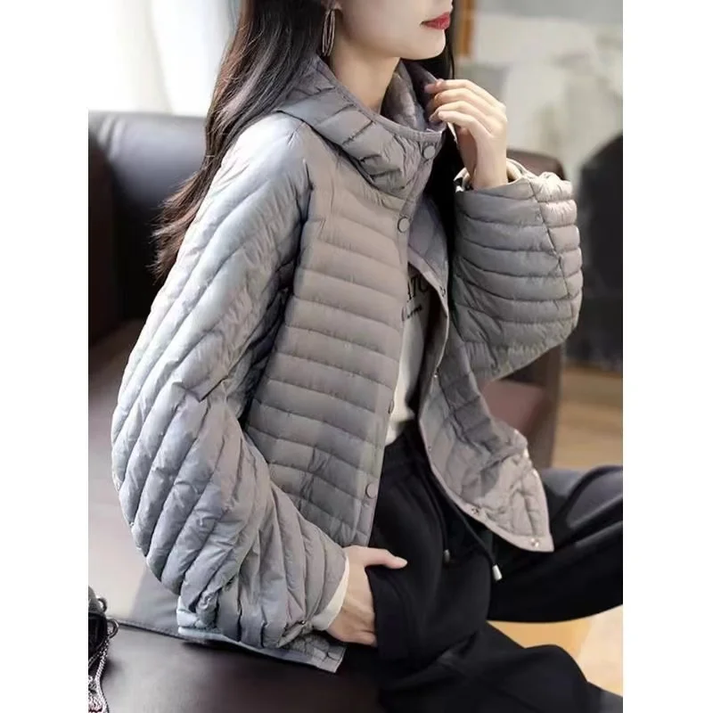 Autumn Winter Jacket Women Fashion Lightweight Hooded Down Cotton Overcoat 2024 New Female Loose Casual Warm Parkas Outerwear