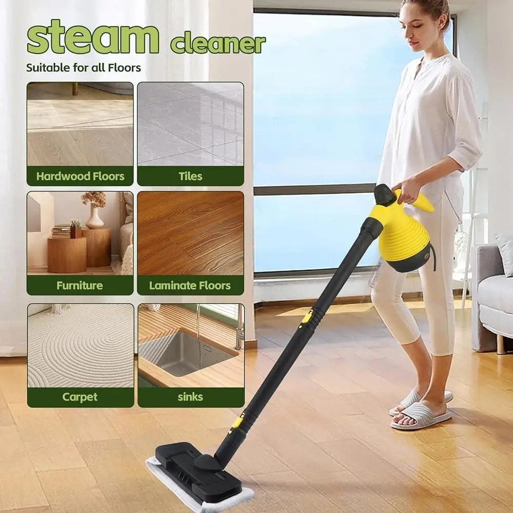 Multi-Purpose Steam Mop Handheld Cleaner 1050W 350ml High Pressure 275°F Portable Steam Cleaner with 16 Accessories