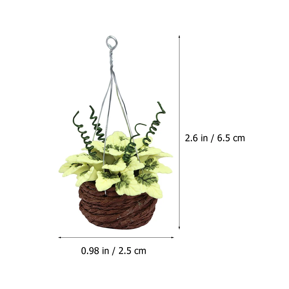 

Yellow Maple Resin Ornament Mini House Potted Plants Simulation Flower Desktop Decor Playhouse Garden Accessories