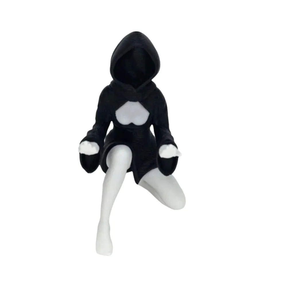 PLA Ghost Pen Holder Eco-friendly Handmade Witch Pencil Stand Matte Black Mini Size Ballet Shoe Pen Holder Desktop Setup