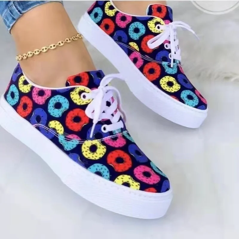 Women Sneakers Canvas Shoes Lace Up Casual Shoes Woman Flats White Shoes Candy Color Breathable Shoes Ladies Espadrilles