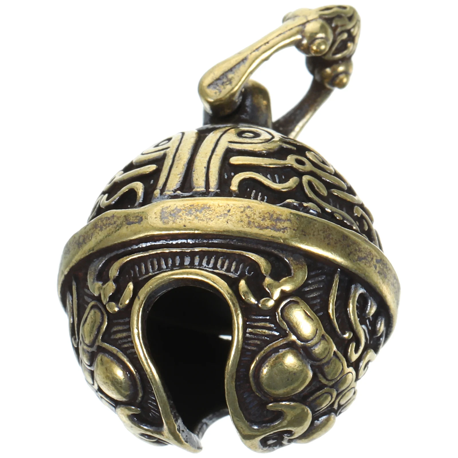 

Brass Taotie Bell Keychain Pendant Vintage Copper Charm Elegant Bag nament Retro Hanging Accessory Brass Keyring