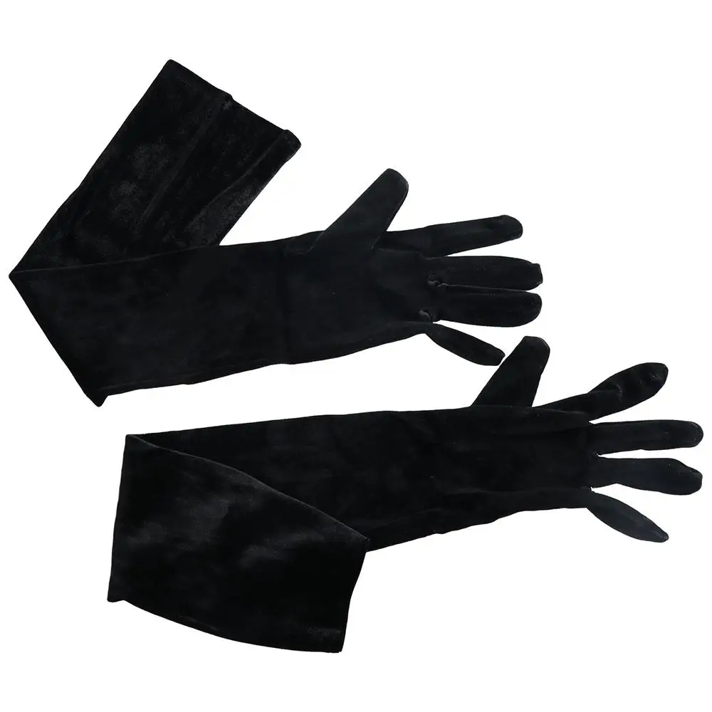 

Elastic Retro Dinner Dress Party Autumn Banquet Women Gloves Velvet Long Gloves Etiquette Mittens Wedding