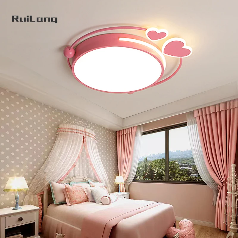 

Heart Shape Ceiling Light Kids Bedroom Study Baby Cartoon Cute Pink Chandelier Children Princess Girl Room Ceiling Lamp Plafon