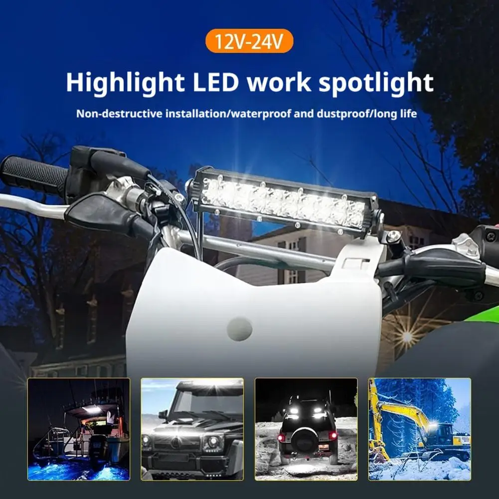 

Motorcycle LED Headlight Light Bar Kit With Mounting Bracket Switch Wiring For Universal Most 7/8" Handlebar Dirt Pit Bike S8R4