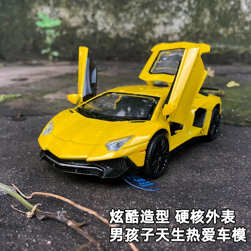 

1/32 LP750 LP770 Racing Car Alloy Diecast Toy Sound Light Pull Back Vehicle Model for Children Play Collection and Gift