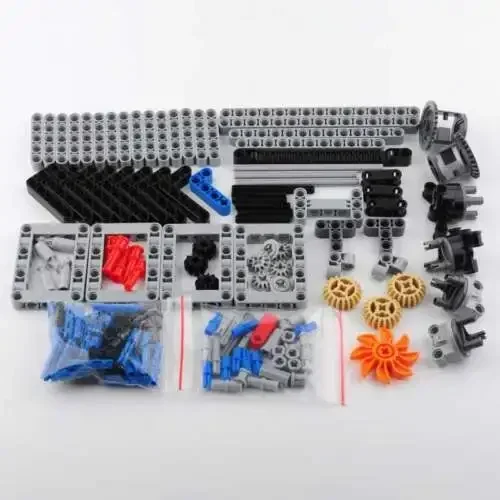 Coche de Control remoto 4WD MOC Power Building Bricks Kits, piezas de Juguetes DIY para niños, Motor de tren, receptor de Control remoto IR, caja de batería