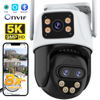 9MP 5K WIFI Camera 8X Zoom Three Lens WiFi Security 4MP IP Camera Color Night Vision Ai Auto Tracking Surveillance Camera ICSee