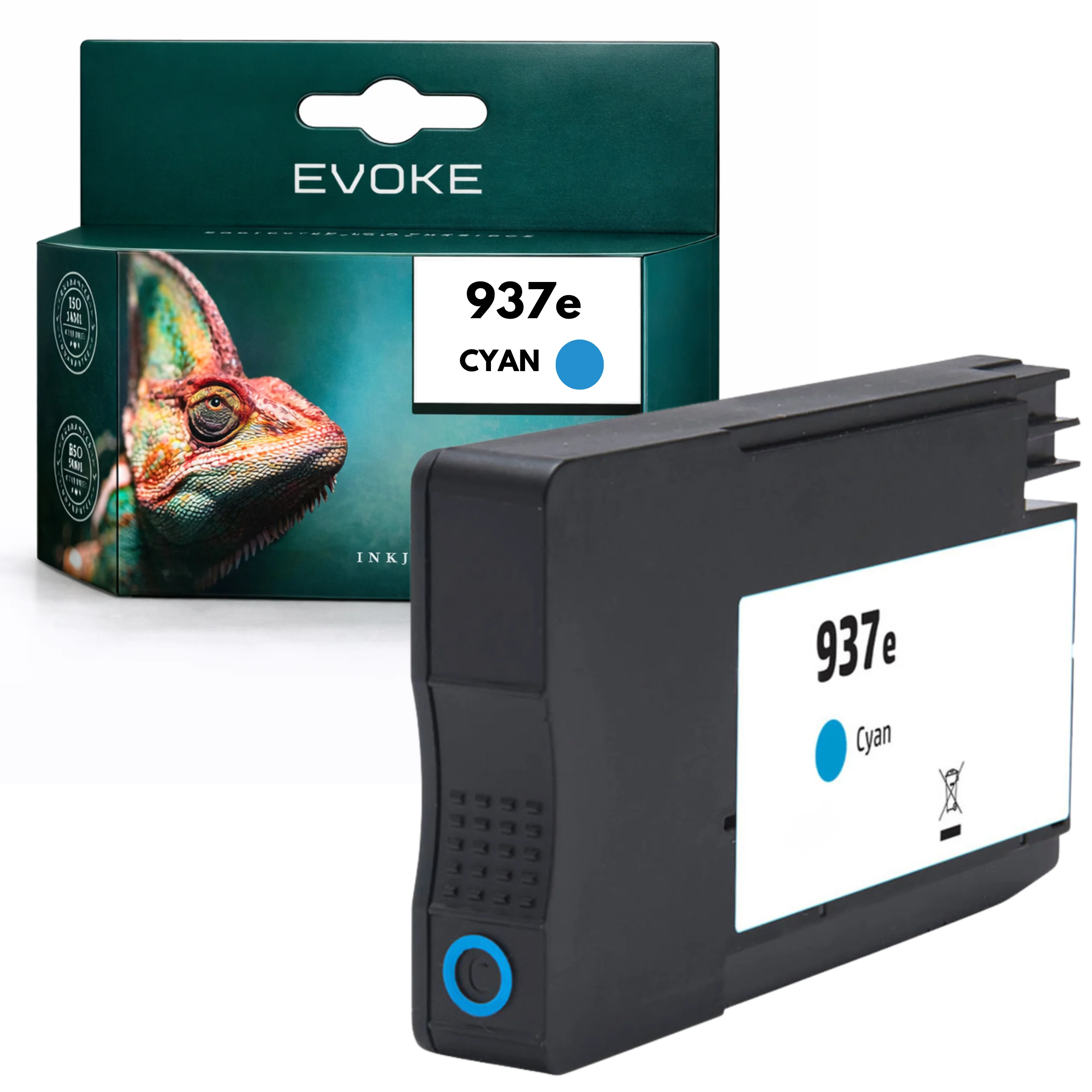 Evoke Compatibele Inkt voor Hp 937E Hp937E 4S6W5Ne Cyaan 1650 Pagina's 9110B/9120B/9130B/9720E