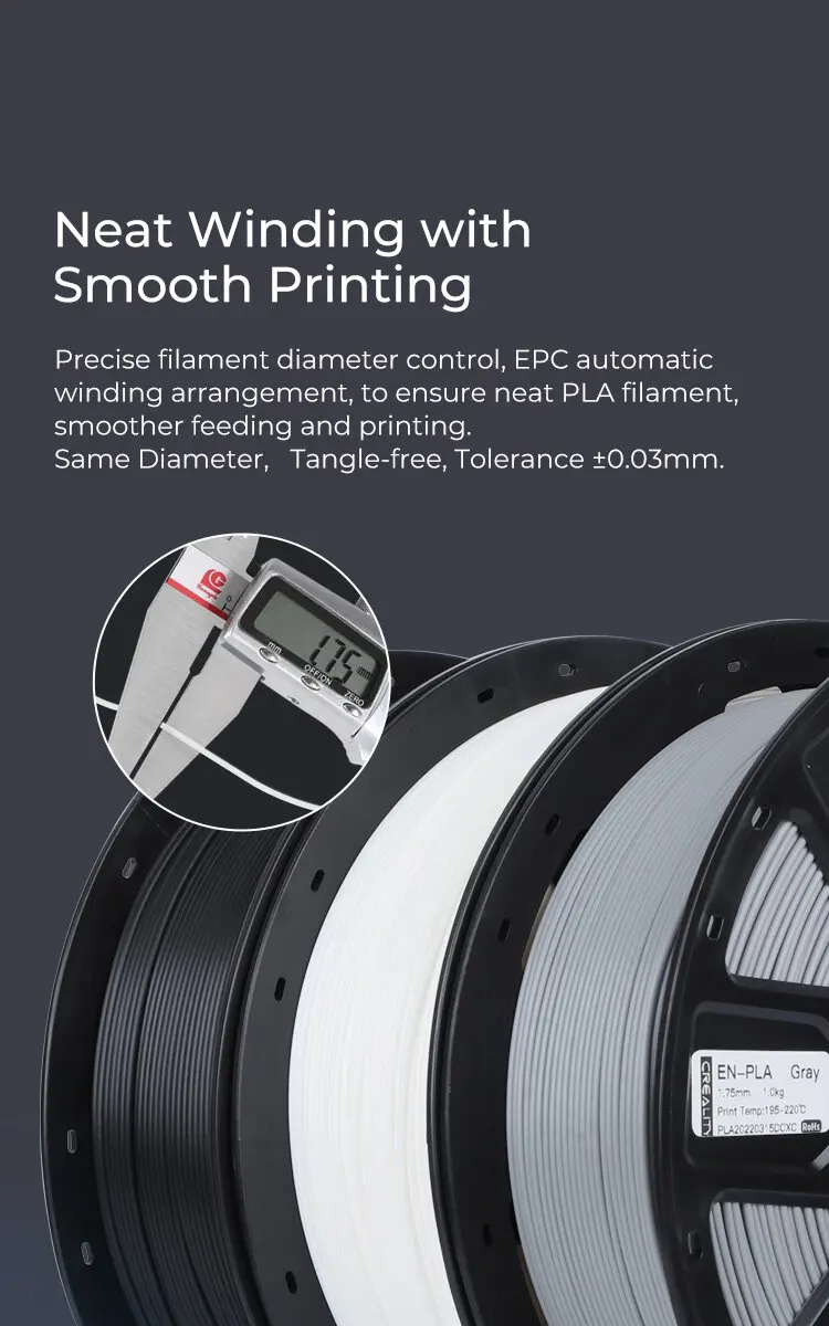 Creality Ender PLA Filament 3D 1.75mm 1KG Printing Plastic PLA Material For FDM 3D Printers Ender-3 V2 V3 SE KE S1 Ender 3 Serie