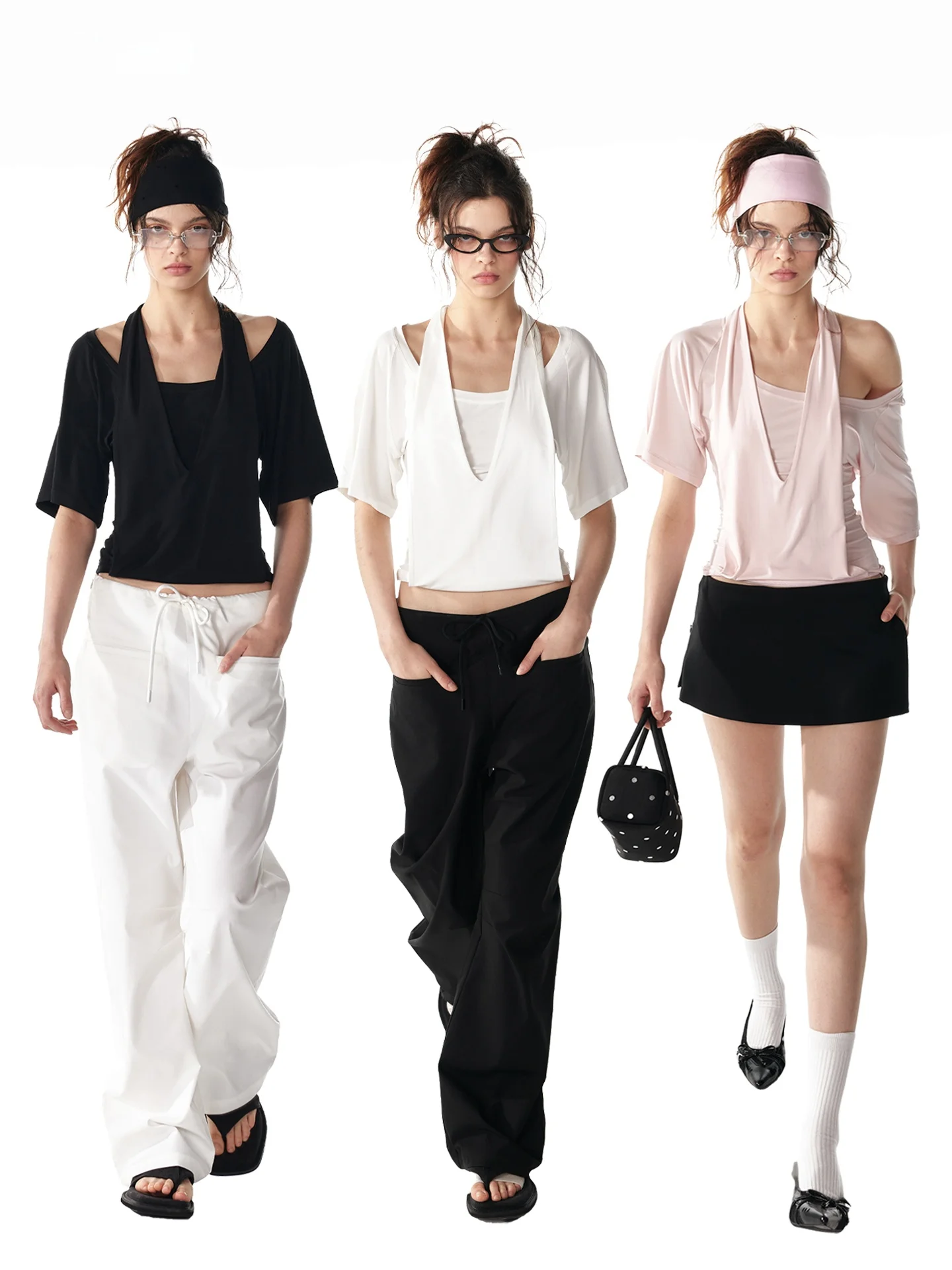 

ALINNV Оригинальный дизайн, женская эластичная футболка с круглым вырезом, укороченная, однотонная, летняя новинка