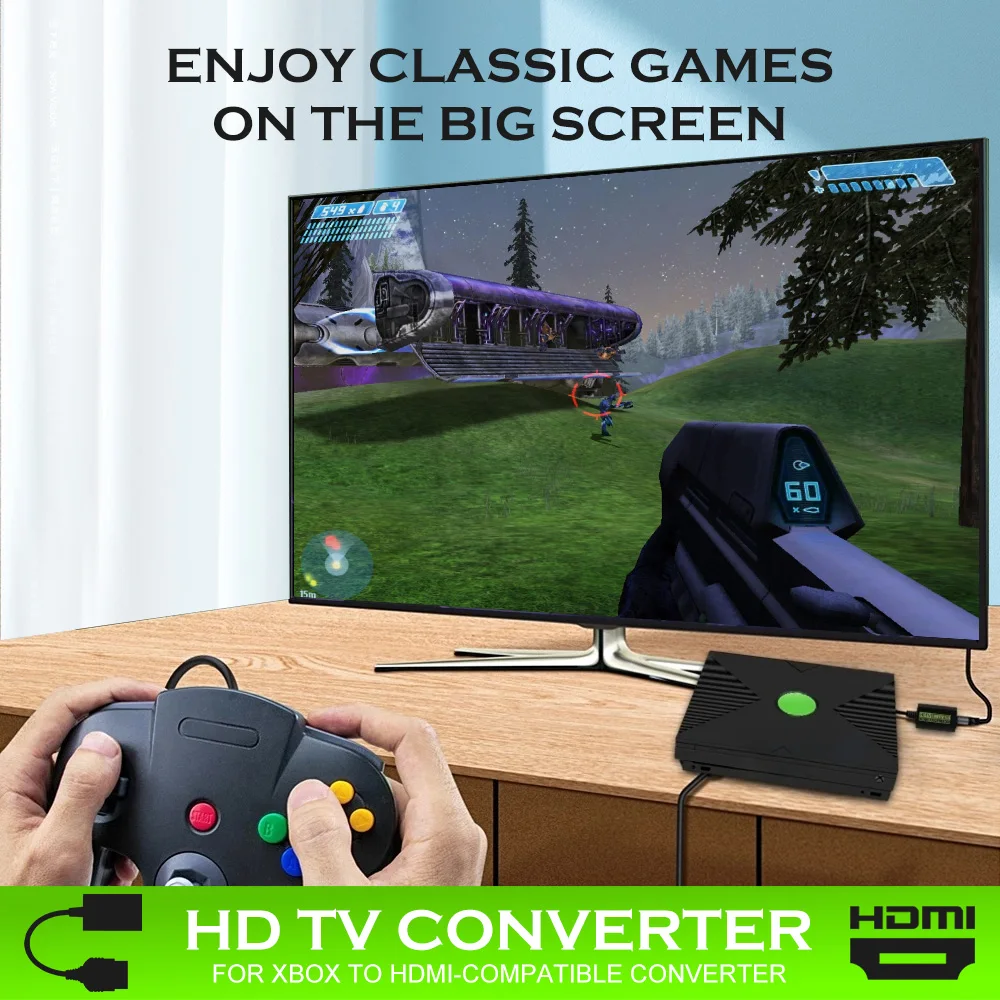 HDMI Adapter Converter for Original Xbox Console，XBOX to HDMI Converter HD Link Cable Xbox TO HDMI TV Plug and Play image 5