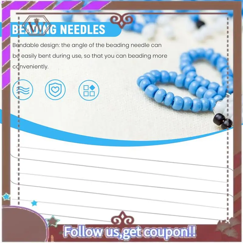 A95D-10 Pieces 6 Inches Curved Beading Needle Stainless Bead Spinner Needle String Bead Needle For Spin And String Bead