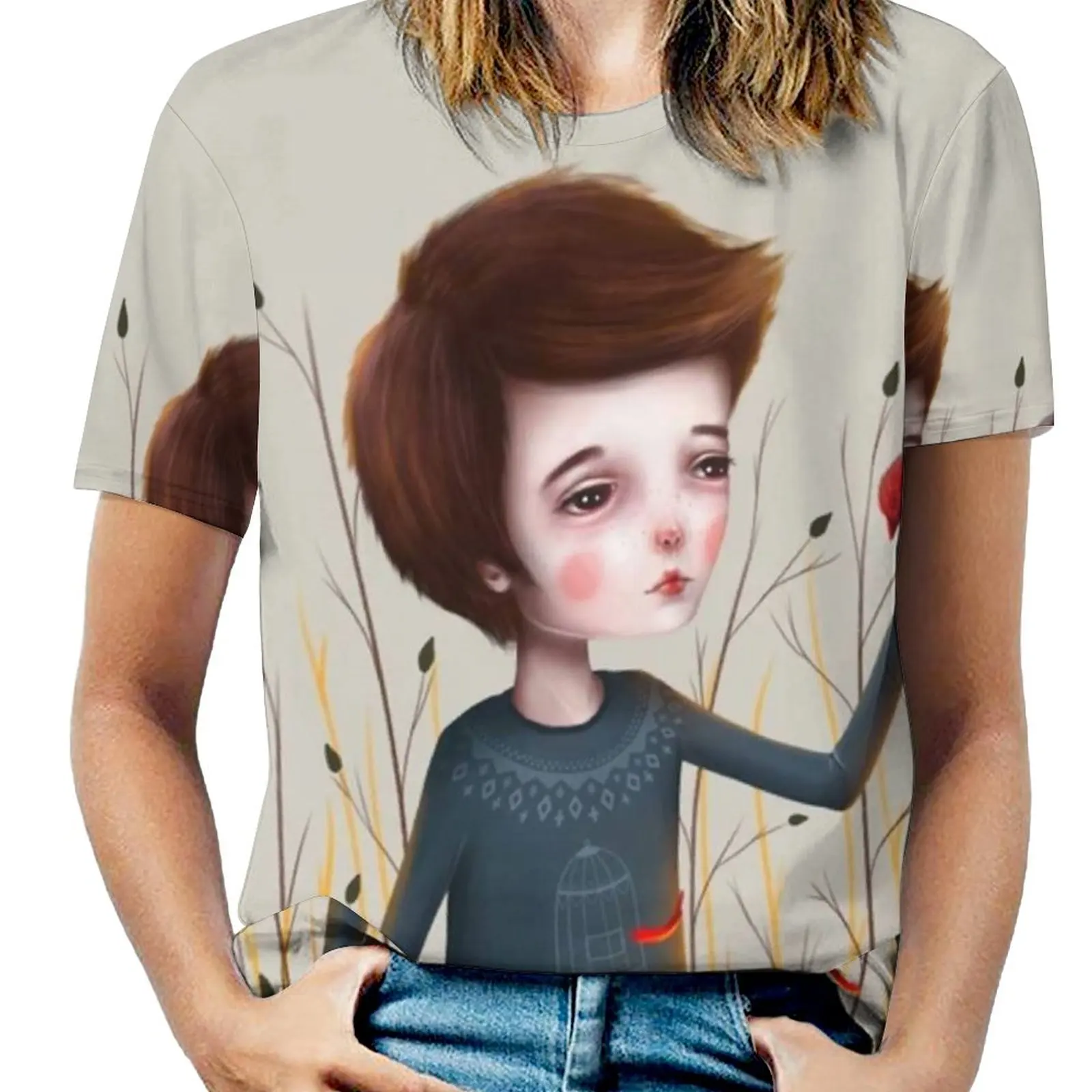 New Toy Women T-Shirt Crewneck Casual Short Sleeve Tops Summer Tees Bird Boy Child Childhood Feathers Cute Dead Field Plane