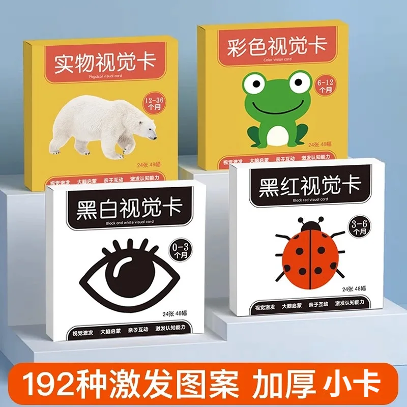 

High Contrast Black and White Flash Cards for Newborns - Visual Stimulation & Focus Training Cards for Babies 0-3 Months - Early