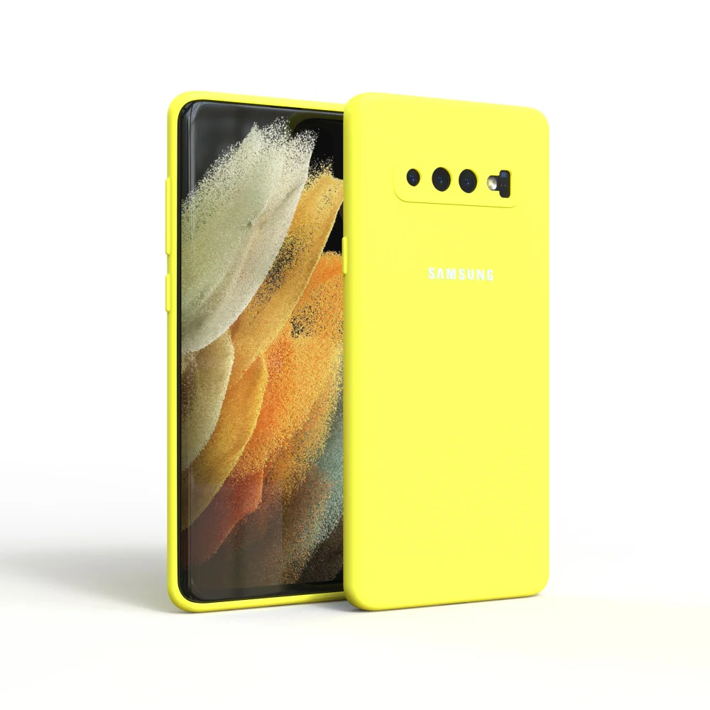For S10 Case Original Samsung Galaxy S10 Plus S10e Silky Silicone Cover High Quality Soft-Touch Back Protective Galaxy S10+