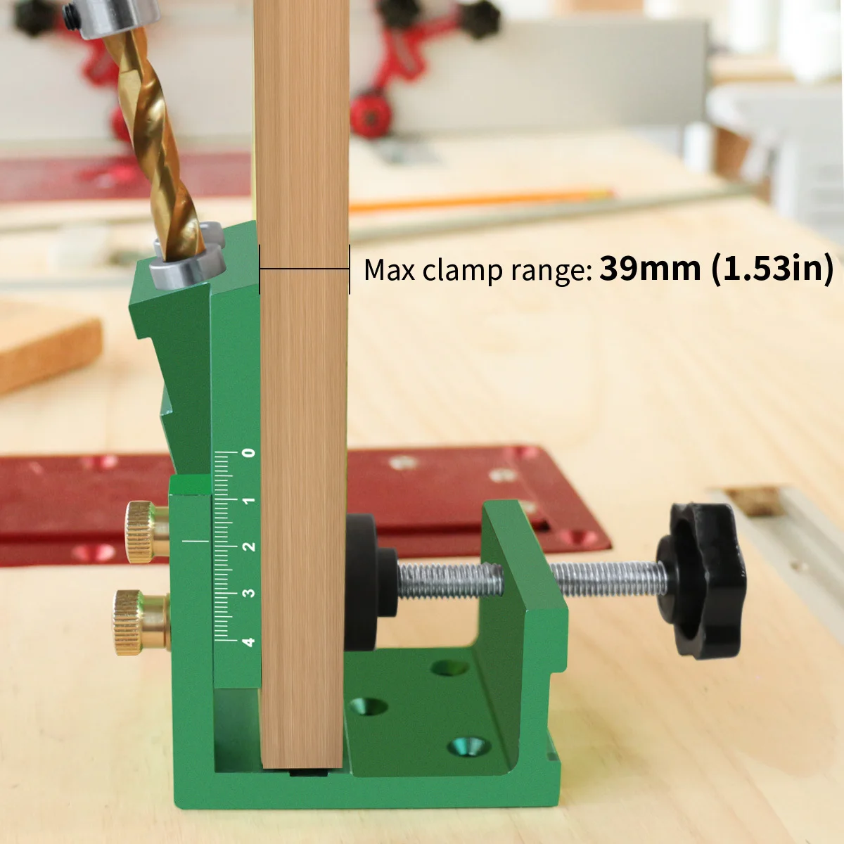 Adjustable Pocket Hole Jig Fixture Kit, Diagonal Hole Locator, Woodworking Angle Guide Tool for Rail & Wood Joint Connection
