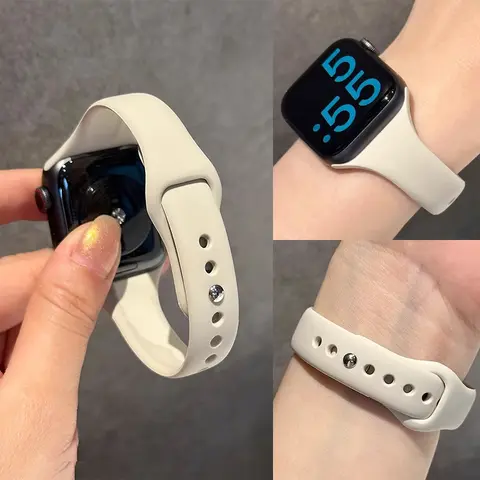 Apple Watch 밴드 용 슬림 실리콘 스트랩 45mm 44mm 40mm 41mm 42-38mm 스포츠 팔찌 iwatch 시리즈 8 7 se 3 4 5 6 9 ultra 2 49mm