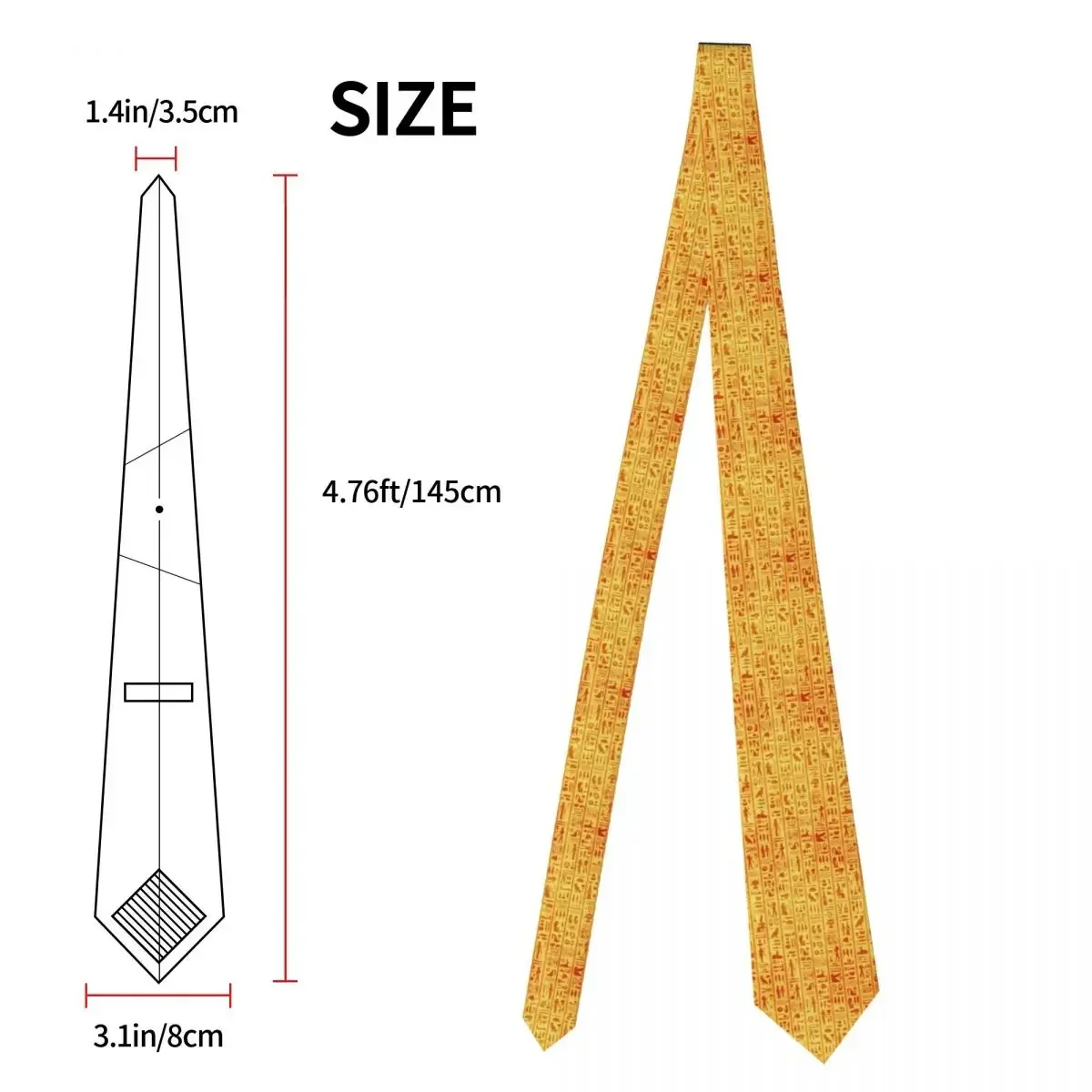 Mens Tie Classic Skinny Grunge Ancient Egyptian Hieroglyphs Neckties Narrow Collar Slim Casual  Gift