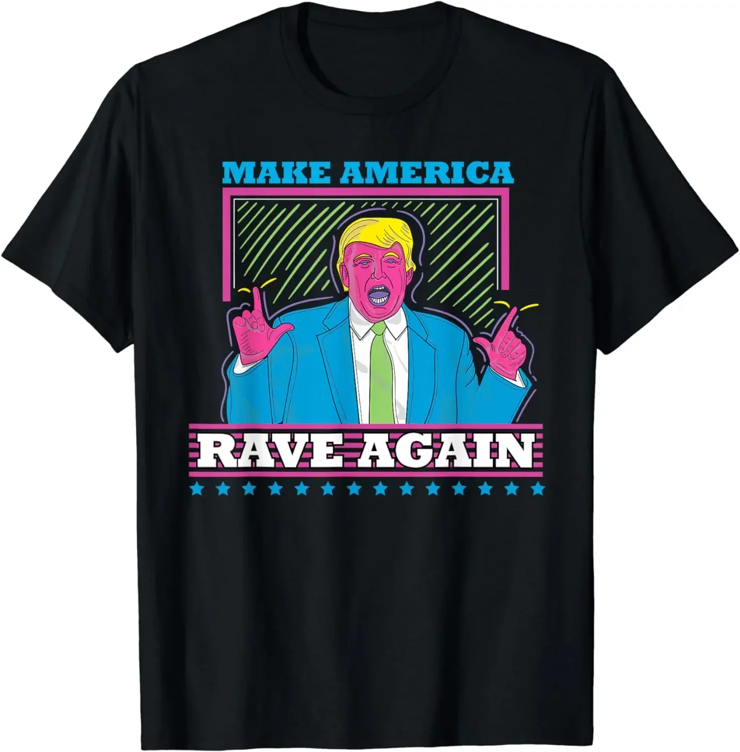 

Летняя уличная футболка с надписью «Make America Rave снова», забавная рубашка Трампа EDM, праздничная одежда с принтом, оригинальный дизайн, мужская одежда