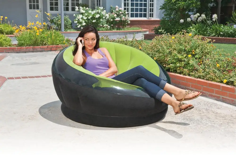 INTEX 68581 Outdoor PVC Flocking Inflatable Air Sofa