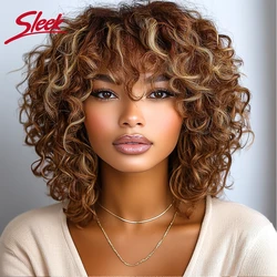 Sleek Brazilian Dream Curly Human Hair Wigs Blond P30/33/613 Short Machine Made Jerry Curly Remy Hair Wigs Water For Black Women