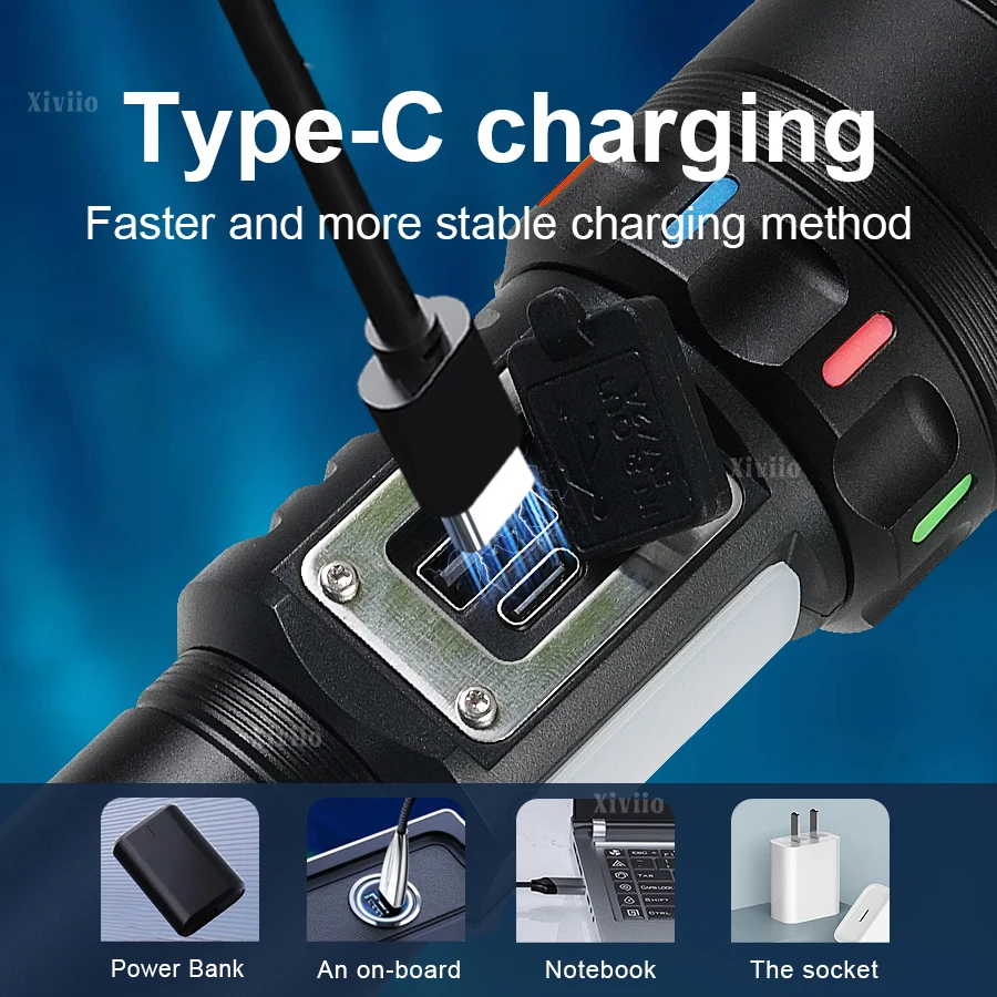 95000000lm super poderosas lanternas led de alta potência lanterna recarregável tocha caça pesca acampamento tático lantren