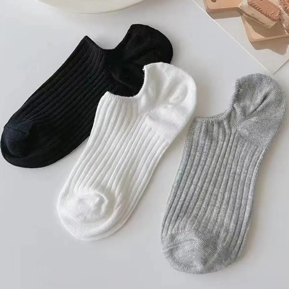 Irritation-free Socks 10 Pairs of High Elasticity Thin Summer Socks with Anti-slip Silicone for Wear Outdoors Office Low Seam