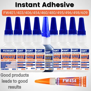 Instant Adhesive FW401/ 403/ 406/ 454/ 460/ 480/ 495/ 496/ 498/ 609 Super Glue Extra Strong Multi-purpose Cyanoacrylate