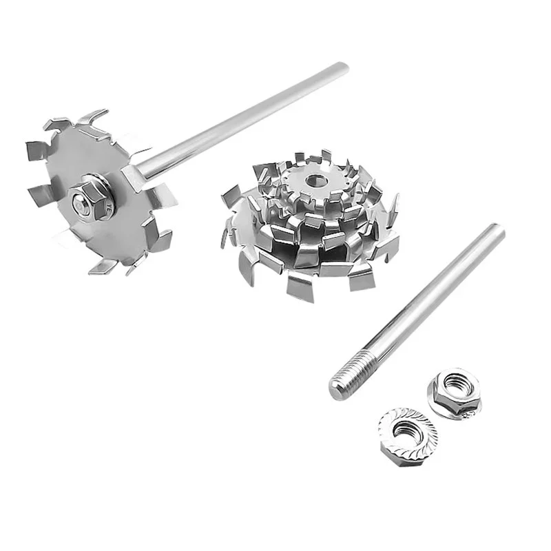 1set (disk with Rod) Lab Stainless Steel Dispersion Plate, Tooth Type SUS304 Round Stirring Disk Laboratory Equipment