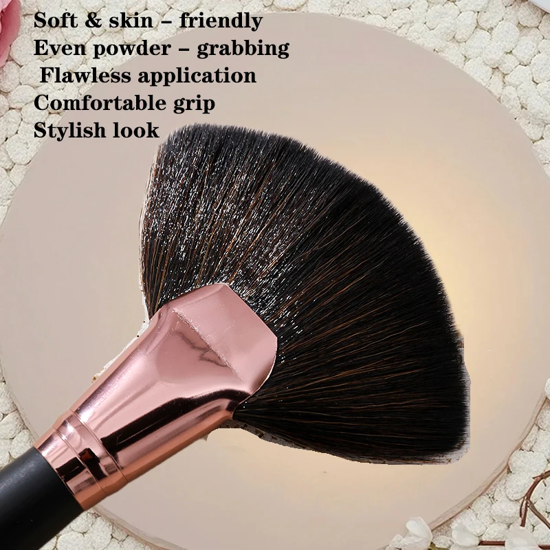 부드럽고 피부 친화적인 메이크업 브러쉬! 이븐 파우더 - 끈적임 없이 완벽하게 바르고, 편안한 그립감, 스타일리시한 디자인.