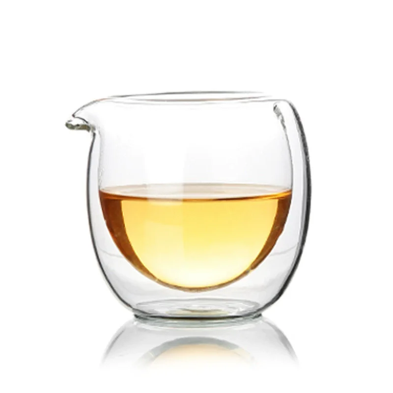 100ml Heat-Resisting Clear Double Wall Layer Glass Tea Pitcher Gongdao Tea Cup Cha hai fair mug