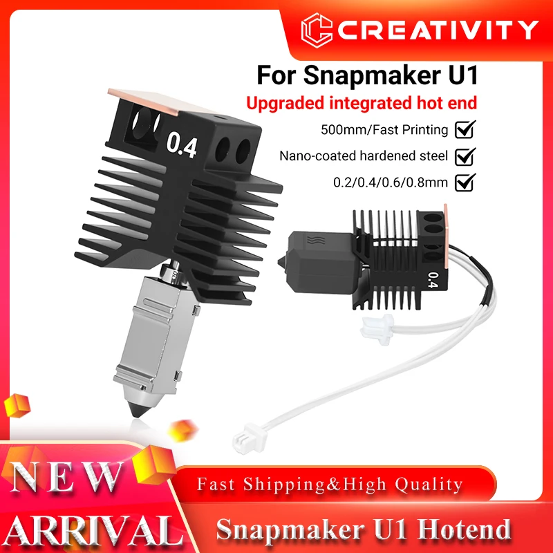 

For Snapmaker U1 Hotend Kit 0.4mm 24v 48w Ceramic Block Hot End Kit Stable,Rapid,Precise Heating High Flow 3d Printer U1 Parts