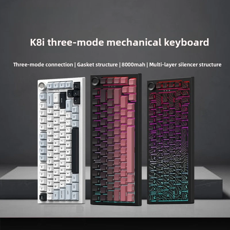 

K81 Three-Mode Mechanical Keyboard Side-Printed Wireless Bluetooth Office Gaming E-Sports Dedicated